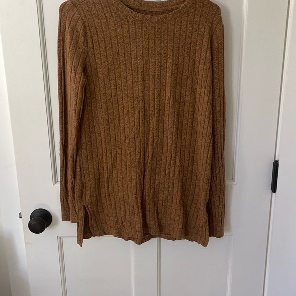 Women's Brown Ribbed top - Picture 6 of 6